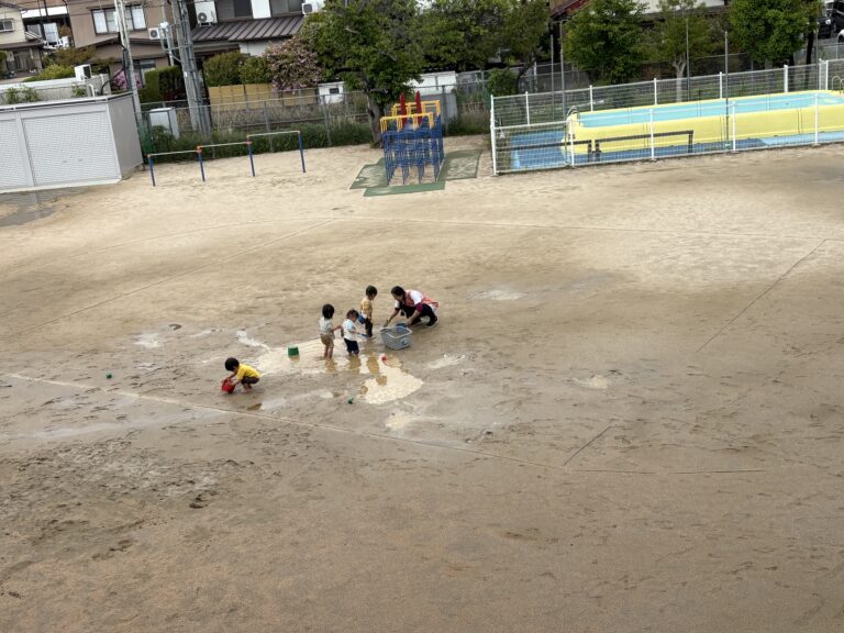泥遊びの後